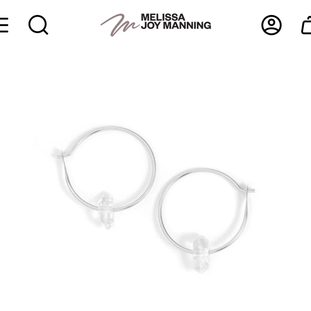 Melissa Joy Manning Sterling Silver Herkimer Hoops